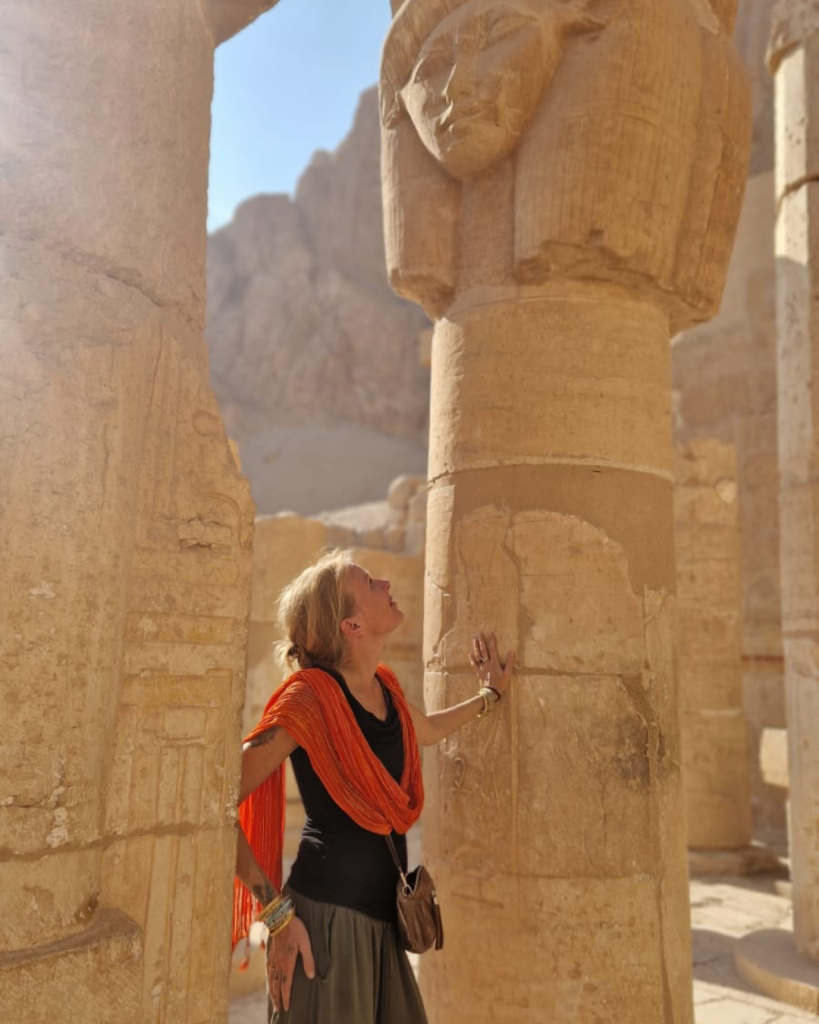 Hathor
Channeling with Sabine Angel
Open your heart to divine wisdom! Receive answers from higher dimensions.
Sabine Angel at the Hatschepsut temple in Luxor, Egypt
©2023 Rahul KL